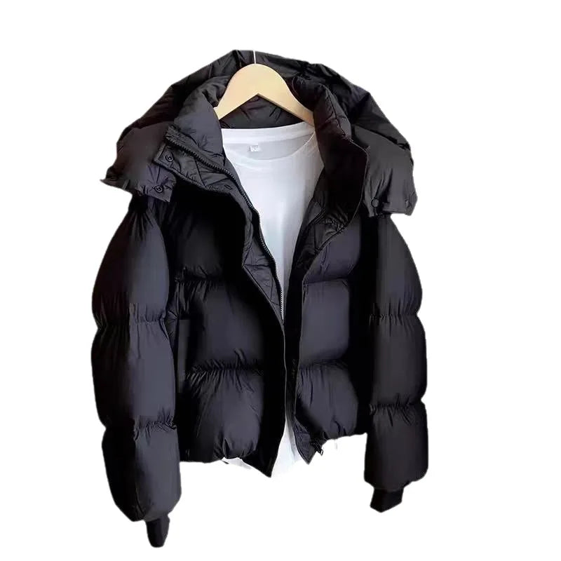 New-Style Winter Padded Hooded Coat Women Short Thick Fashionable Coat Jacket Zipper Loose-Fit Designer-Inspired