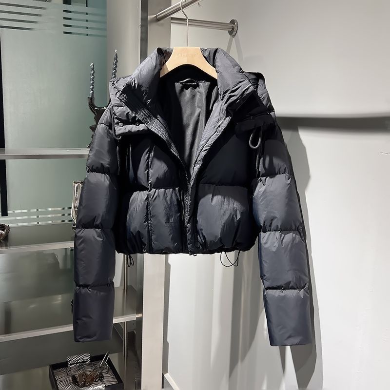 2026 Winter Hot-Selling Fashion Cotton Jacket for Women, Korean Style, Thickened Short Coat, High-Waisted, Slimming, Detachable Hood, Puffer Jacket