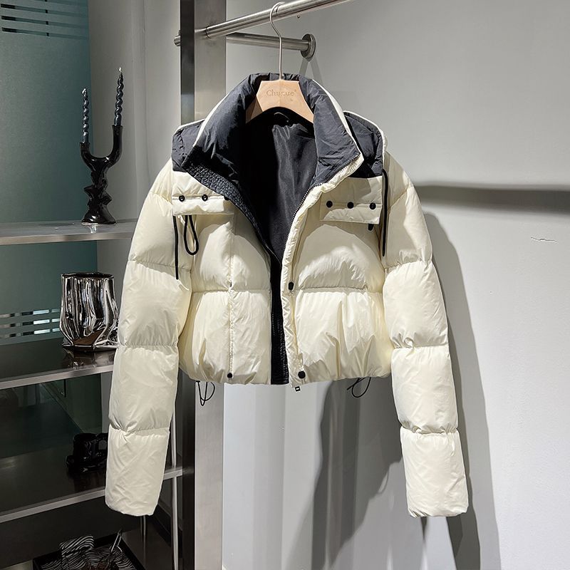 2026 Winter Hot-Selling Fashion Cotton Jacket for Women, Korean Style, Thickened Short Coat, High-Waisted, Slimming, Detachable Hood, Puffer Jacket