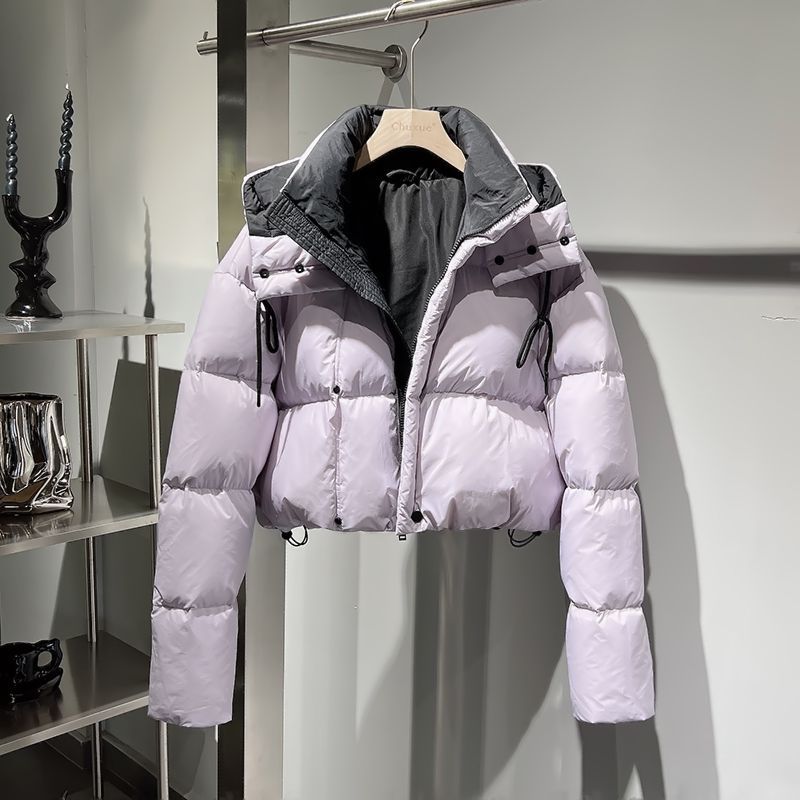 2026 Winter Hot-Selling Fashion Cotton Jacket for Women, Korean Style, Thickened Short Coat, High-Waisted, Slimming, Detachable Hood, Puffer Jacket